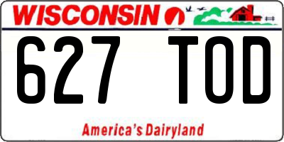 WI license plate 627TOD