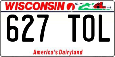 WI license plate 627TOL