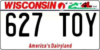 WI license plate 627TOY