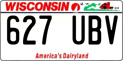 WI license plate 627UBV
