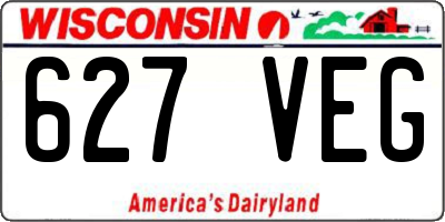 WI license plate 627VEG