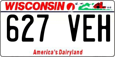 WI license plate 627VEH