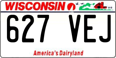 WI license plate 627VEJ