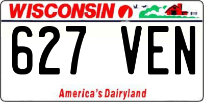 WI license plate 627VEN