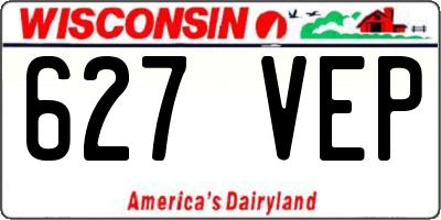 WI license plate 627VEP