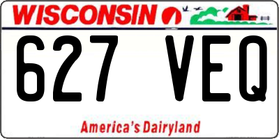 WI license plate 627VEQ