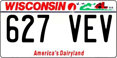 WI license plate 627VEV
