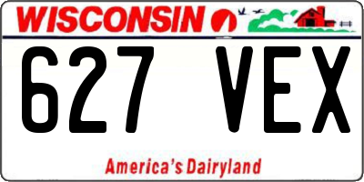 WI license plate 627VEX