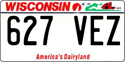 WI license plate 627VEZ
