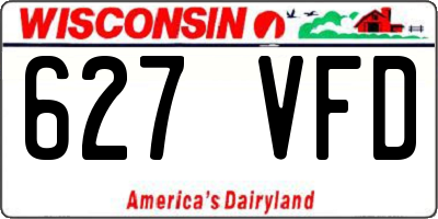 WI license plate 627VFD