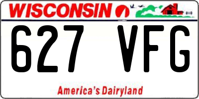 WI license plate 627VFG