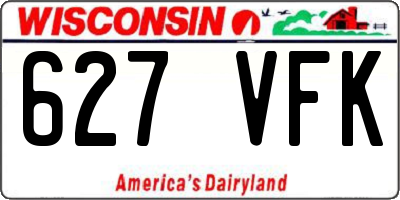 WI license plate 627VFK