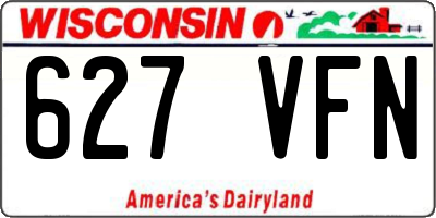 WI license plate 627VFN