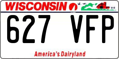 WI license plate 627VFP