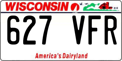 WI license plate 627VFR