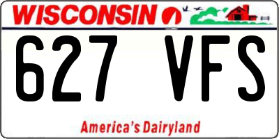 WI license plate 627VFS