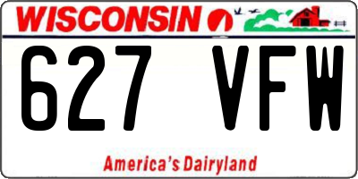 WI license plate 627VFW