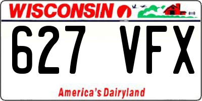 WI license plate 627VFX
