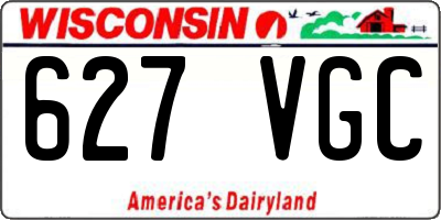 WI license plate 627VGC