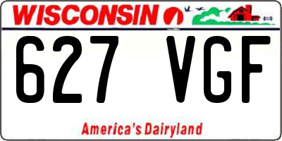 WI license plate 627VGF