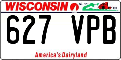 WI license plate 627VPB