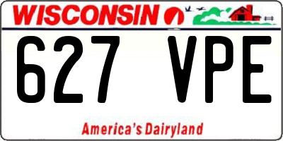 WI license plate 627VPE