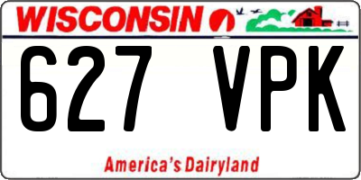 WI license plate 627VPK