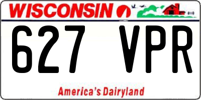 WI license plate 627VPR