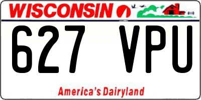 WI license plate 627VPU