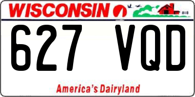 WI license plate 627VQD