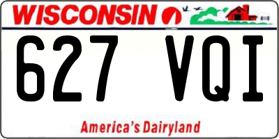 WI license plate 627VQI