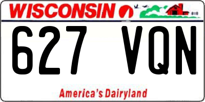 WI license plate 627VQN