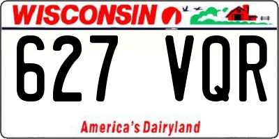 WI license plate 627VQR