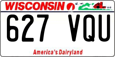 WI license plate 627VQU