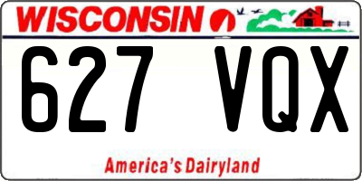 WI license plate 627VQX