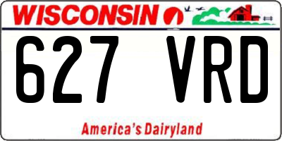 WI license plate 627VRD