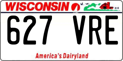 WI license plate 627VRE