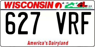 WI license plate 627VRF