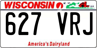 WI license plate 627VRJ