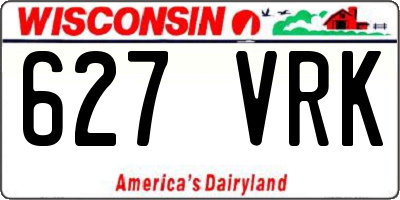 WI license plate 627VRK