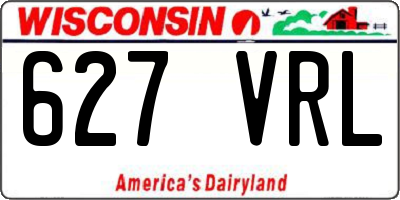 WI license plate 627VRL