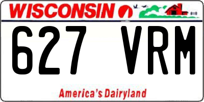 WI license plate 627VRM