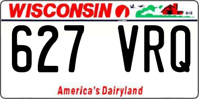 WI license plate 627VRQ