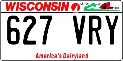 WI license plate 627VRY