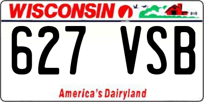 WI license plate 627VSB