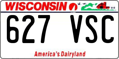 WI license plate 627VSC