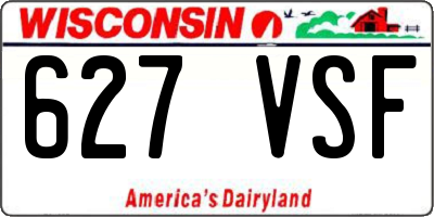 WI license plate 627VSF