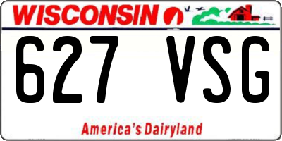 WI license plate 627VSG