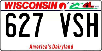 WI license plate 627VSH