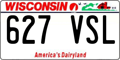 WI license plate 627VSL